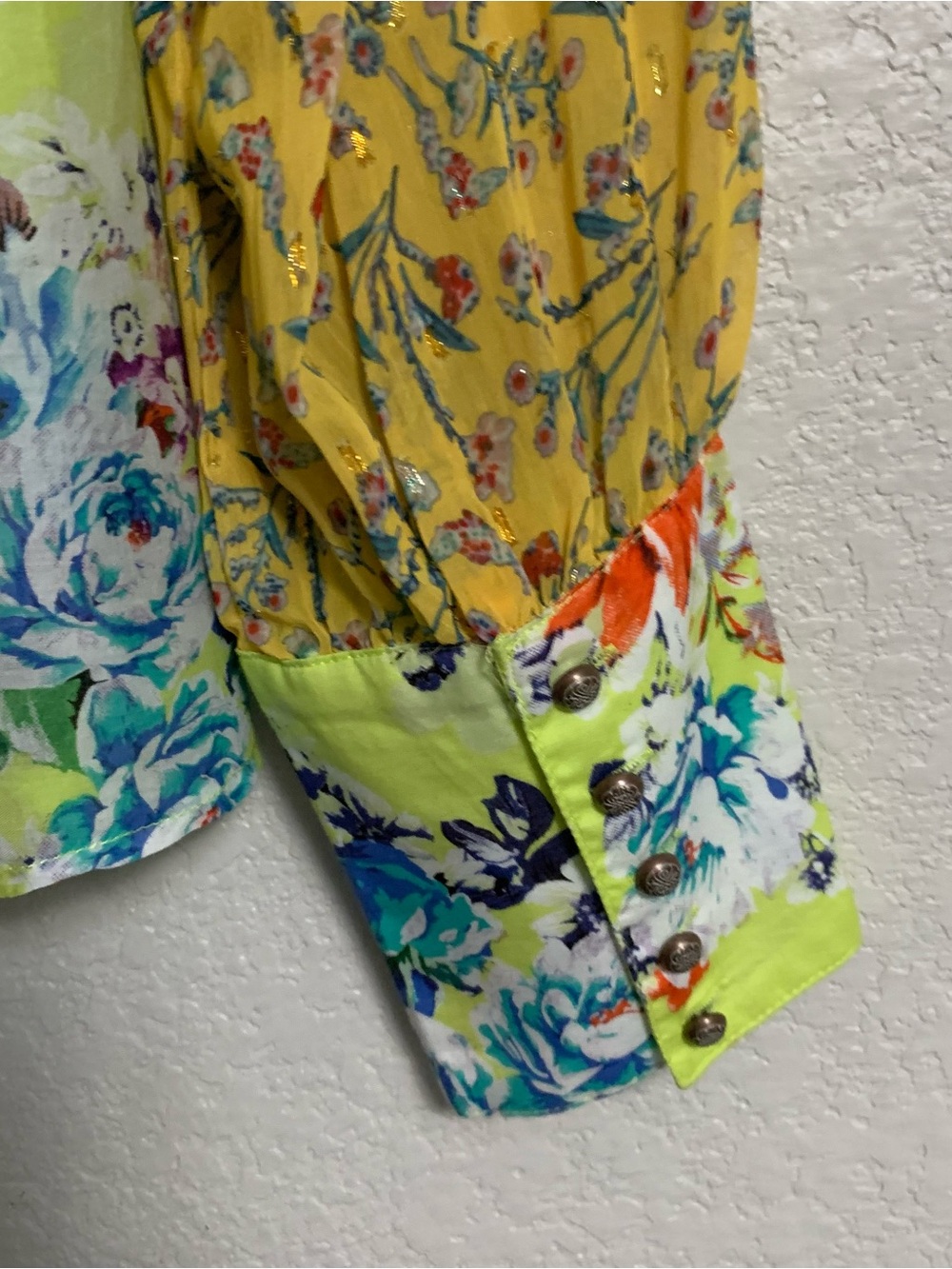 Aratta Silent Journey Shirt Top Blouse Womens M Floral Sheer Lightweight Boho - Picture 12 of 16